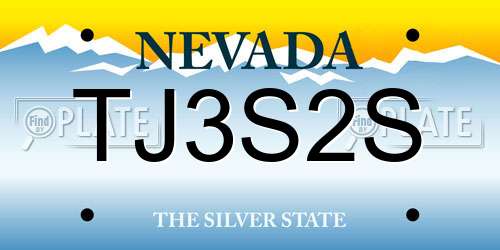 TJ3S2S Nevada License Plate