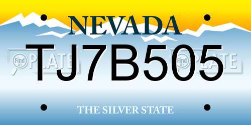 TJ7B505 Nevada License Plate