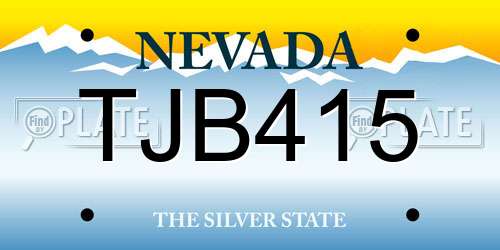TJB415 Nevada License Plate