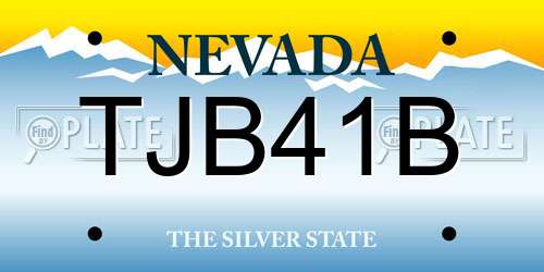 TJB41B Nevada License Plate