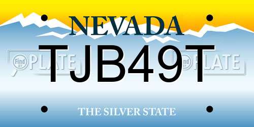 TJB49T Nevada License Plate