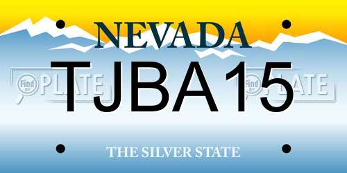 TJBA15 Nevada License Plate