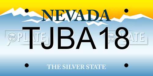 TJBA18 Nevada License Plate