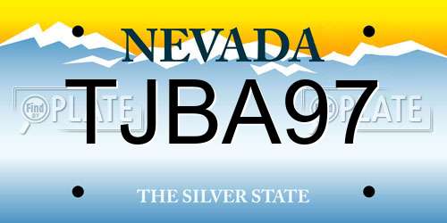 TJBA97 Nevada License Plate