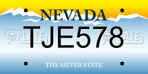 TJE578 Nevada License Plate