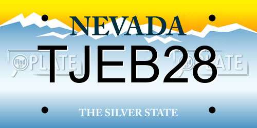 TJEB28 Nevada License Plate