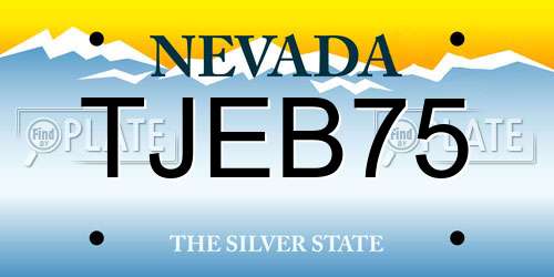 TJEB75 Nevada License Plate