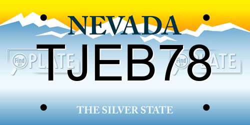 TJEB78 Nevada License Plate