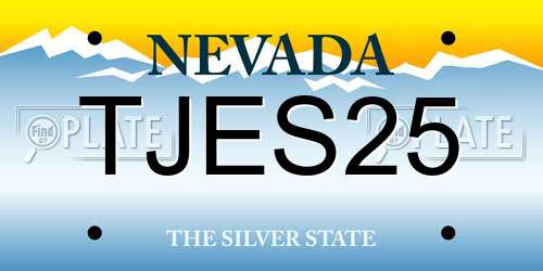 TJES25 Nevada License Plate