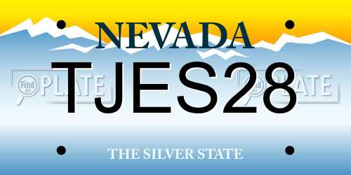 TJES28 Nevada License Plate