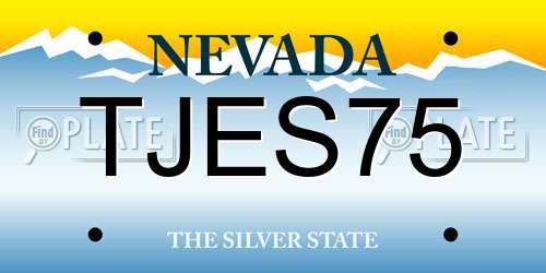 TJES75 Nevada License Plate