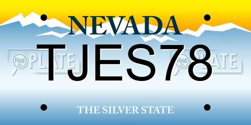 TJES78 Nevada License Plate