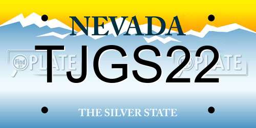TJGS22 Nevada License Plate