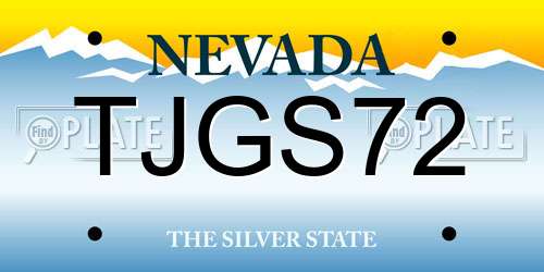 TJGS72 Nevada License Plate