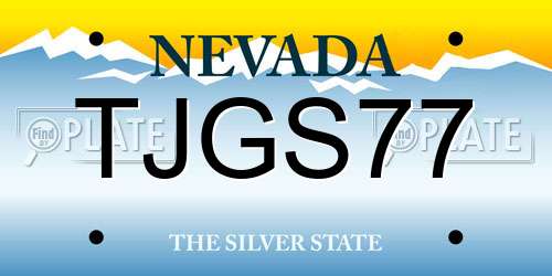 TJGS77 Nevada License Plate