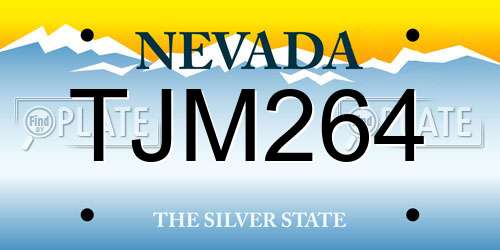 TJM264 Nevada License Plate