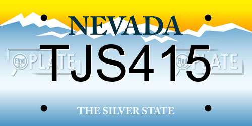 TJS415 Nevada License Plate