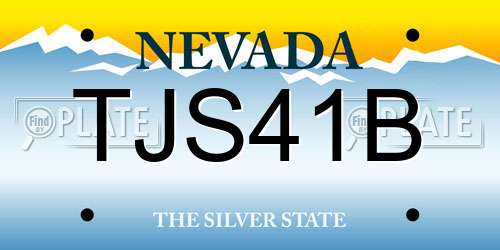 TJS41B Nevada License Plate