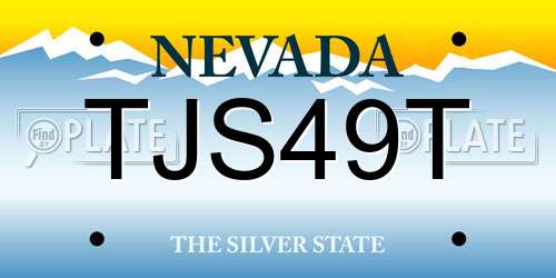 TJS49T Nevada License Plate