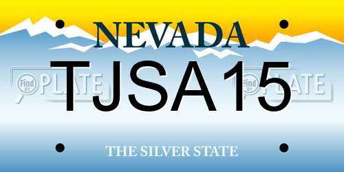 TJSA15 Nevada License Plate