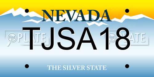 TJSA18 Nevada License Plate