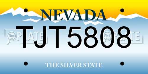 TJT5808 Nevada License Plate