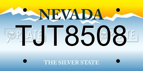 TJT8508 Nevada License Plate