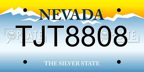 TJT8808 Nevada License Plate