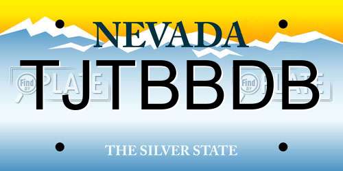 TJTBBDB Nevada License Plate