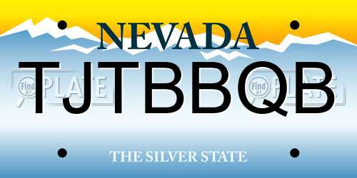 TJTBBQB Nevada License Plate