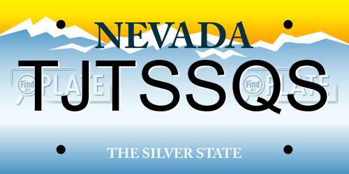 TJTSSQS Nevada License Plate