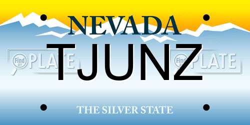TJUNZ Nevada License Plate