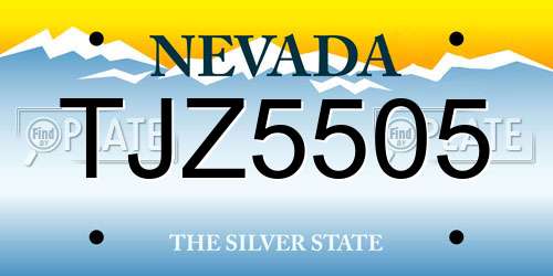 TJZ5505 Nevada License Plate