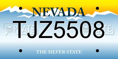 TJZ5508 Nevada License Plate