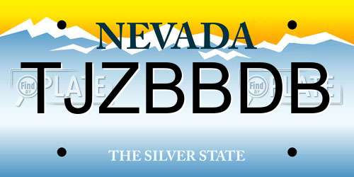 TJZBBDB Nevada License Plate