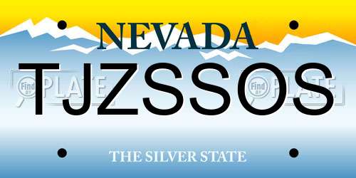 TJZSSOS Nevada License Plate
