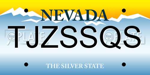 TJZSSQS Nevada License Plate