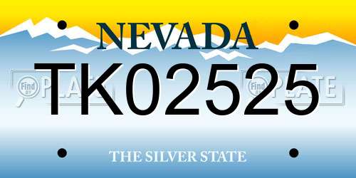 TK02525 Nevada License Plate