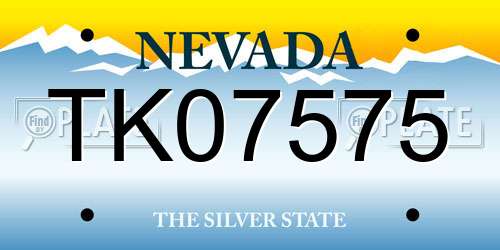 TK07575 Nevada License Plate