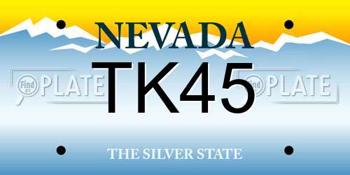 TK45 Nevada License Plate