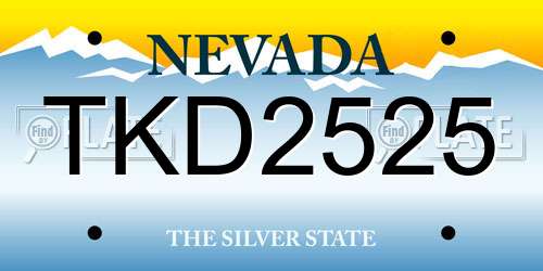TKD2525 Nevada License Plate