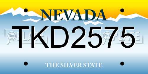 TKD2575 Nevada License Plate