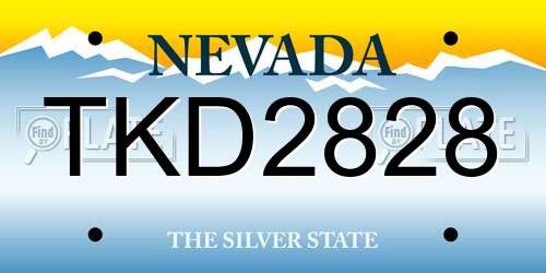TKD2828 Nevada License Plate