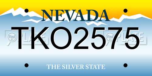 TKO2575 Nevada License Plate