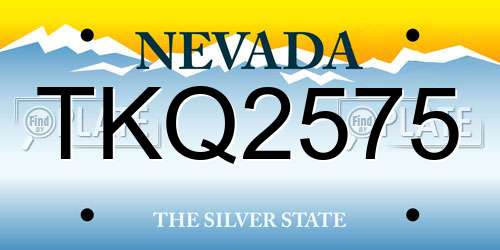 TKQ2575 Nevada License Plate