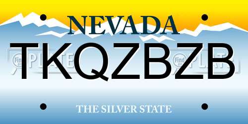 TKQZBZB Nevada License Plate