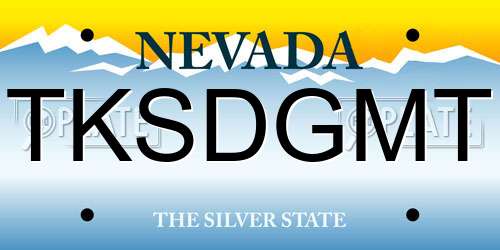 TKSDGMT Nevada License Plate
