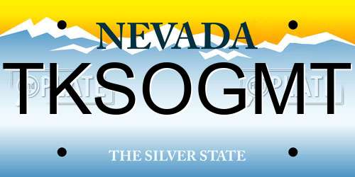 TKSOGMT Nevada License Plate