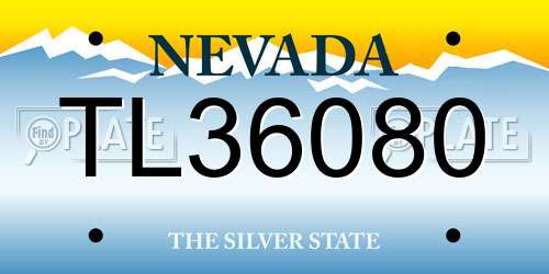 TL36080 Nevada License Plate