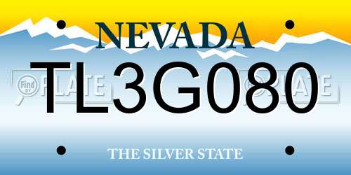 TL3G080 Nevada License Plate